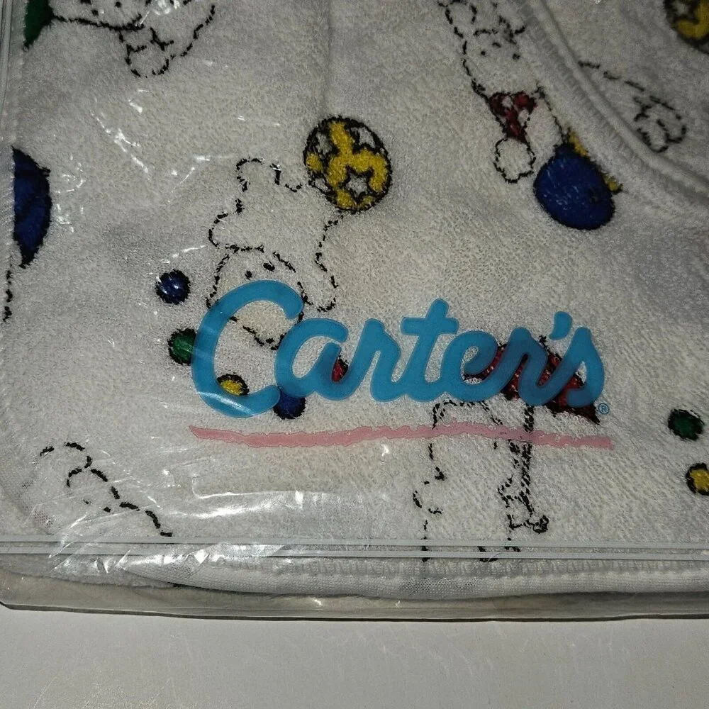 2 VTG NOS Carter's Bear Ball Balloon Lot Layette Gown Hooded Towel NEW/SEALED